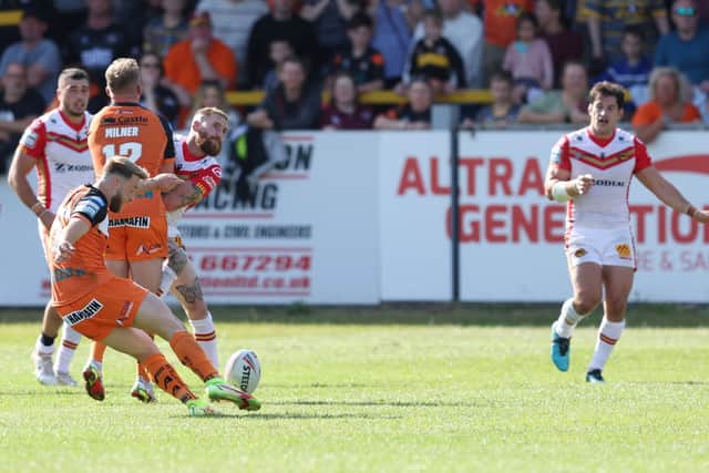 Danny Richardson kicked the winning drop-goal for Castleford Tigers against Catalans Dragons. Picture: John Clifton/SWpix.com