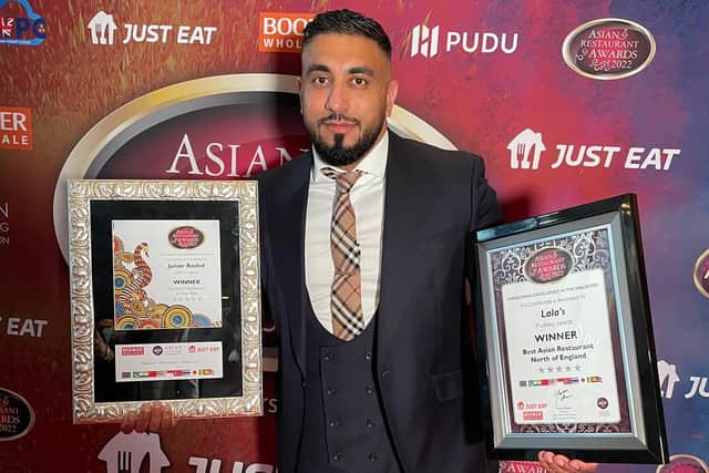 Junior Rashid won two awards at the ceremony in Manchester.
