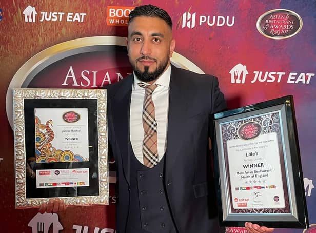 Junior Rashid won two awards at the ceremony in Manchester.