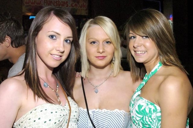 Hannah, Carrie and Katie outside Flares.