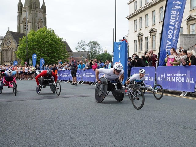 Crowds lined the streets to watch the race.