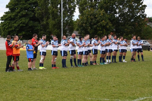 Normanton Knights players line-up before the National Conference League game with Beverley. Picture: Rob Hare