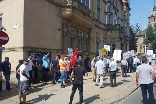 Taxi drivers protested over the policy back in March.