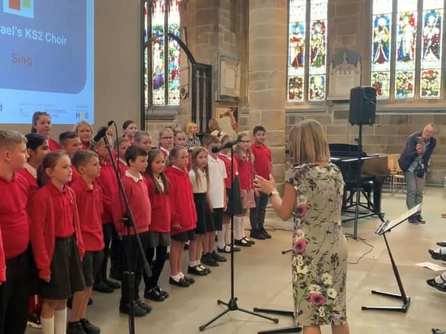 Children from St. Michael's Choir performing at the cathedral.