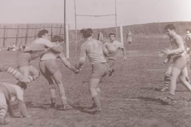 Serbian players in action when the sport was first played in the old Yugoslavia in the 1950s.