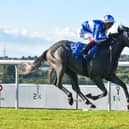 Alif Power, ridden by Jefferson Smith, strides clear to win a two-year-old handicap which remembered Pontefract racegoer Peter Chamberlain. Picture: Hannah Ali