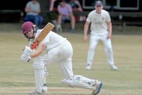 Jason Marshall on his way to hitting 131 in Methley's Priestley Cup semi-final win over Cleckheaton. Picture: Steve Riding