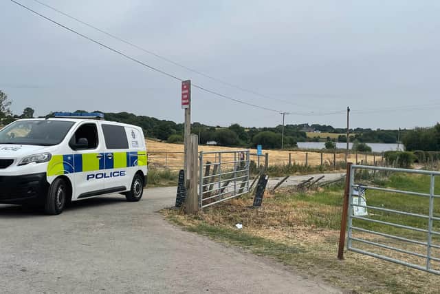 Police at the reservoir today