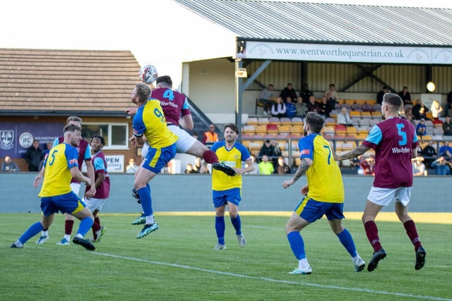 Goalmouth aerial action. Picture: Mark Parsons