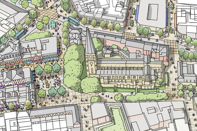 Illustration shows how the Cathedral Quarter is to be transformed.