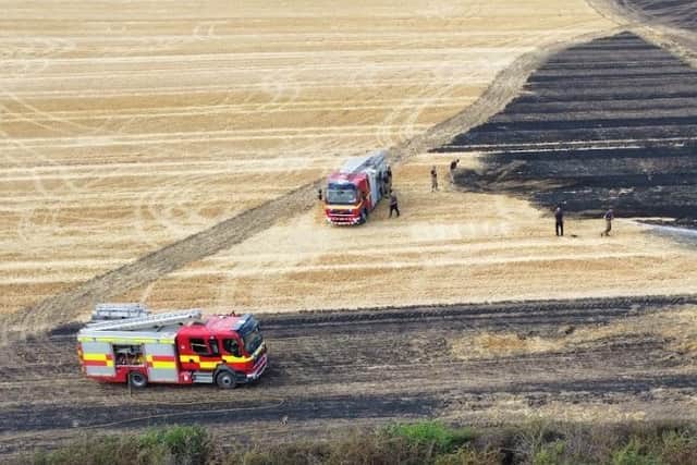 Firefighters tackled a large field fire in Sharlston yesterday (PHOTO: @charleyatkinsphoto)