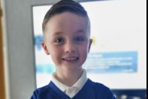 Chrisy Hinchliffe-Parker shared a photo of Jackson on his last day of Year 2.
