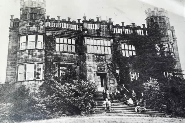 Heath Old Hall. David Hinchliffe's grandfather  Oliver Hinchliffe,is standing on the right in the bowler hat.
