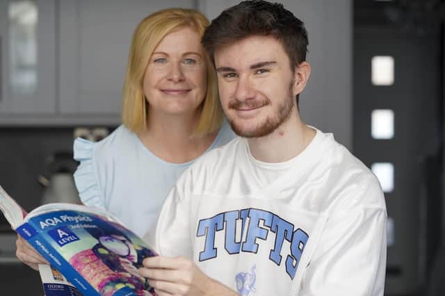 Spencer Pickering with his mum Donna