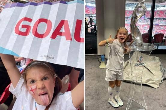 The adorable youngster melted the country's hearts again when she was interviewed on tv before the victorious final with Germany on Sunday. (SWNS)