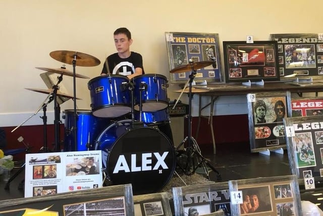 Alex Hemingway entertained the crowd with his amazing drumming skills.