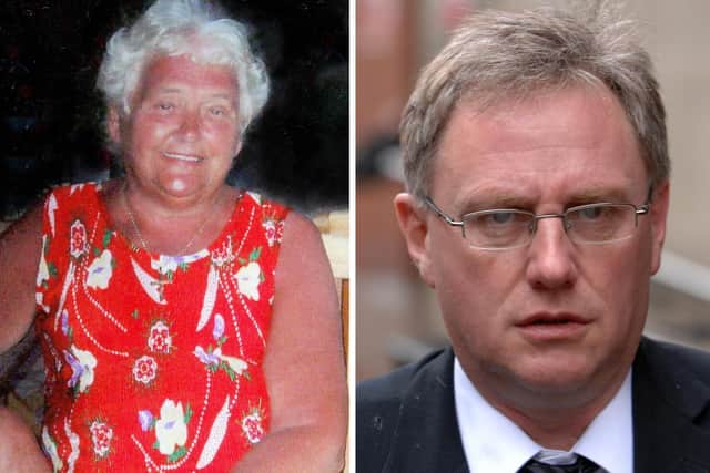 Parole Board documents reveal David Hill is out of custody on licence after serving a minimum 14-year jail term over the brutal killing of pensioner Molly Wright.