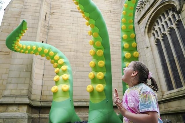 The enormous inflatables came in a rainbow of colours and in all shapes and sizes.