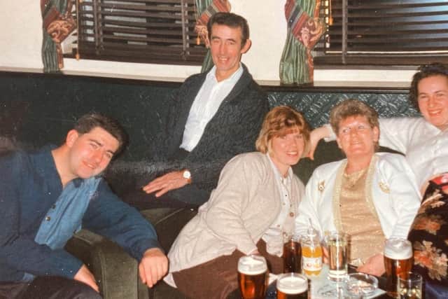Rachel Barraclough, pictured far right, with (left to right) brother Paul, dad Malcolm, sister Jane and mum Hilary.