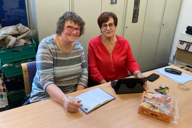 Kay Thornton and Christine Bethel, volunteers at Thinking Forward 4 Mental Health. The group's future is in doubt if St Catherine's Centre is forced to close.