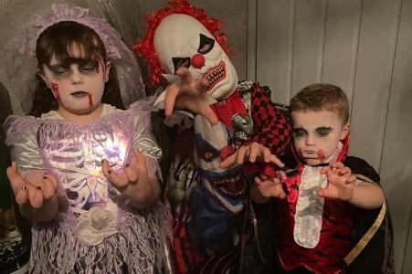 Marie Pullan shared her photo fo TJ, Sienna and Bobby ready for aHalloween party.