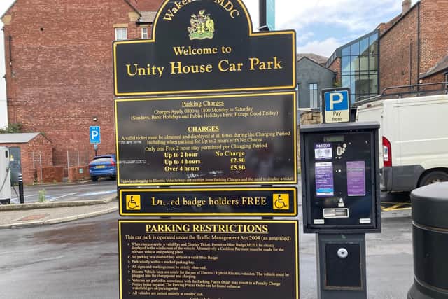 Drivers can park in any publicly-run off-road car park in the district free of charge for two hours, provided they still get a ticket from the machine and display it on their windscreen.