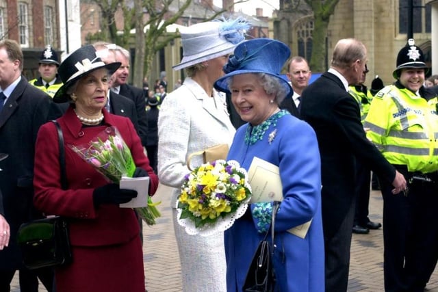 The Queen and the Duke of Edinburgh spoke to the crowd of visitors.