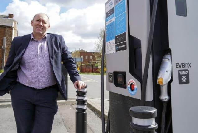 Wakefield Council's Gary Blenkinsop at one of the charge points in the city.