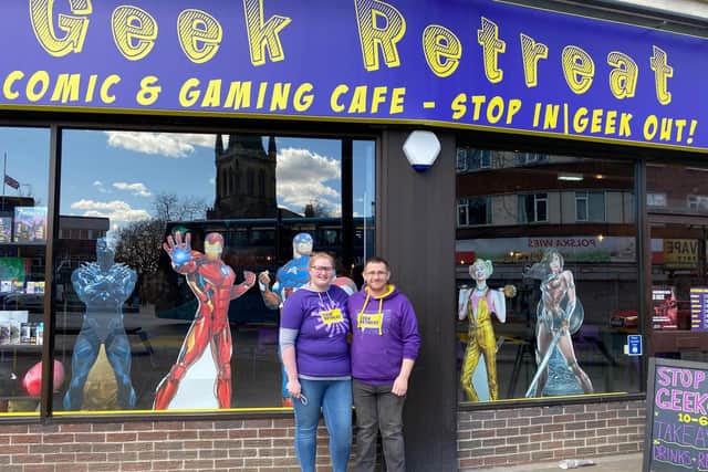 Samantha Maries and Jack Mallinson have opened their new business, Geek Retreat, for the first time.Located on the Bullring, the shop will eventually function as a board game cafe and host events, but is currently operating as a shop and offering takeaway drinks.