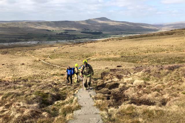 The crew, who undertook the challenge for Rob Burrows and to raise awareness of motor neurone disease (MND), have so far raised more than £7,500. Photo credit: West Yorkshire Fire and Rescue Service