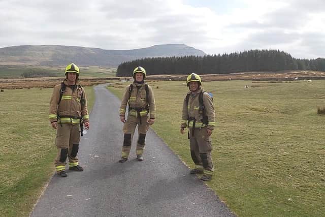Pictured, left to right firefighters Jodie Allen, James Mcliesh and Mark Newton from Hunslet Fire Station. Photo credit: West Yorkshire Fire and Rescue Service.