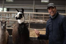 Football pundit Chris Kamara returned to Cannon Hall Farm to be reunited with a very special pal - and namesake Chris Kallama.