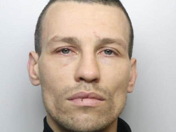 Andrew Hague was jailed for 30 months for attacking a man in the street with a baton.