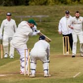 Action from Notton seconds against Barnby Dun seconds with Matthew Charlton on his way to a century for Notton. Picture: Stuart Taylor