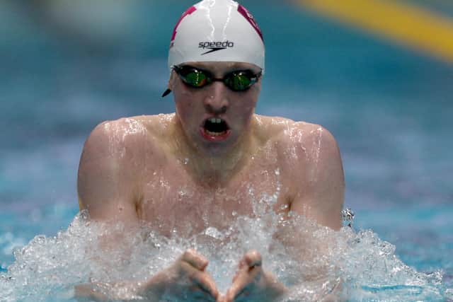 Max Litchfield in swimming action.