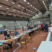 Socially distanced counting took place at Thornes Park throughout Friday.