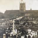 The unveiling of the memorial at Woolley, May 29, 1921.