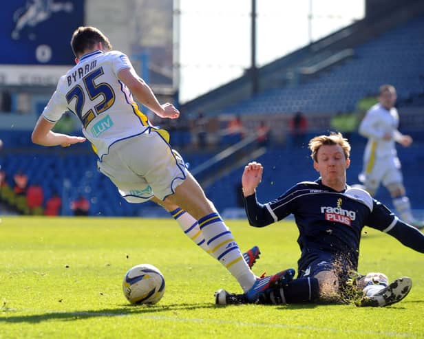 Martyn Woolford in action against Leeds United at Elland Road.