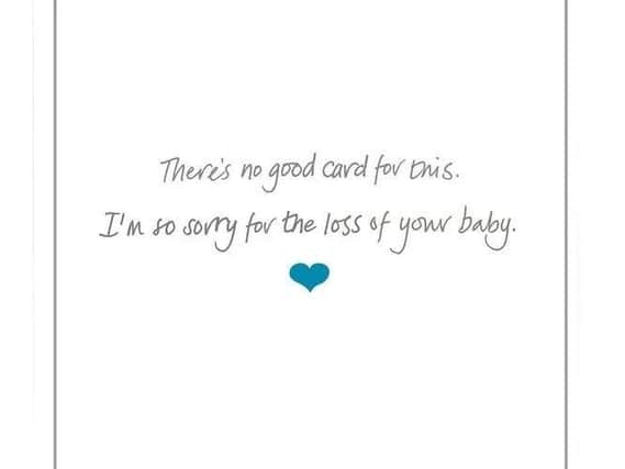 A card to specifically acknowledge the sadness of miscarriage has gone on sale at a major retailer, in what is thought to be a UK first.