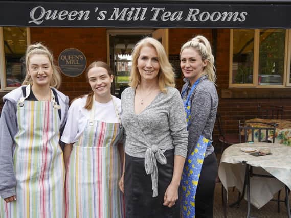Dana Russell and staff at Queen's Mill Tea Rooms