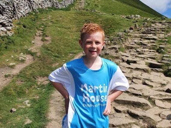 Lewis Parkinson, aged 9, from Stanley completed the 'One Peak Wander' challenge organised by Martin House Children's Hospice.