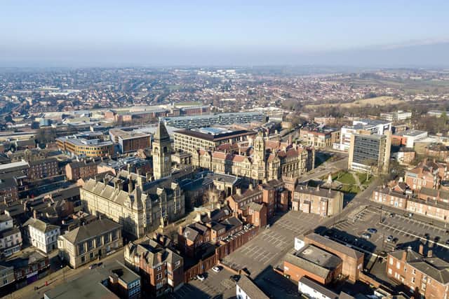 Thousands of visitors, millions of pounds in investment and an international audience could be on the cards for Wakefield, as the city launches its official bid to be named City of Culture 2025. Wakefield city centre is seen from above. Photo: Scott Merrylees