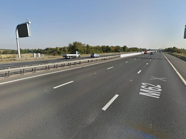 Highways England have closed two lanes on the M62 at Wakefield this afternoon after a defect was identified on a motorway bridge. Photo: Google Maps
