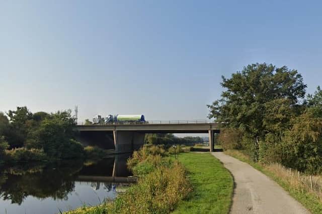 Repair work on a busy M62 bridge has been completed, just hours after a fault was identified in the structure. Pictured is the bridge over the River Calder. Photo: Google Maps