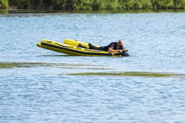 The body of a man has been recovered at Pugneys Country Park, following a two-day search of the lake. Photo: Scott Merrylees