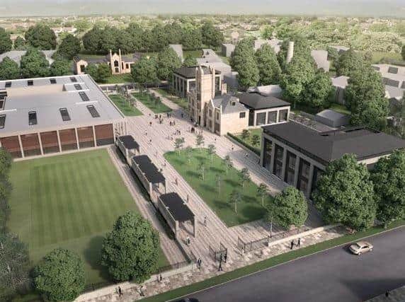 The Wakefield Grammar School Foundation, whose schools neighbour the abandoned hospital site, has officially begun work to demolish large parts of the building. Pictured is an artist's impression of the redeveloped site, courtesy of WGSF.