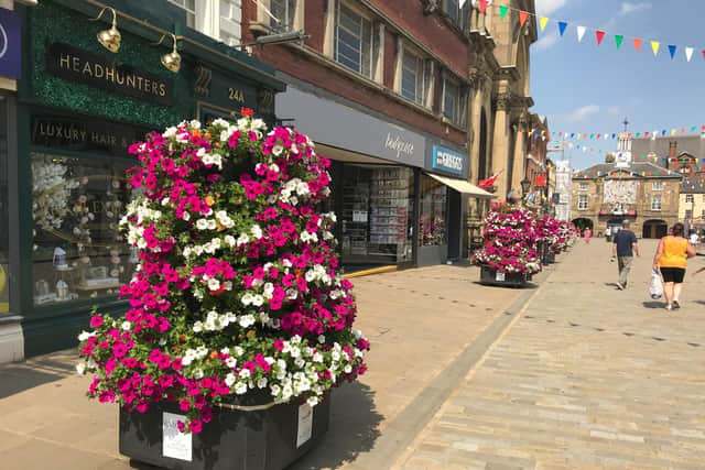 Pontefract town centre is a riot of colour this sumer