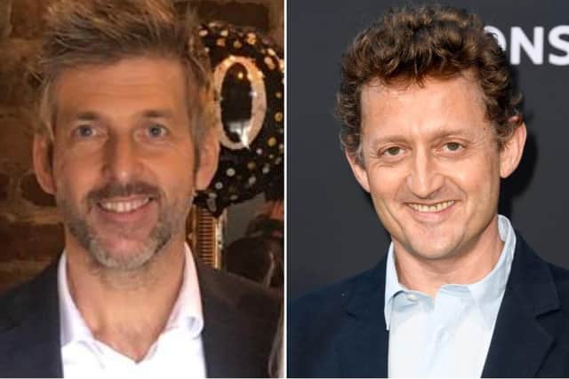 Seeing stars.....Chris Layock (left) has been given the support of Hollywood actor, Alex Winter.