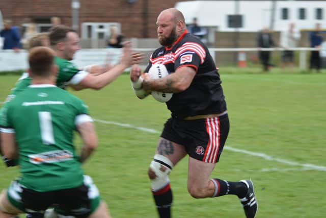 Adam Biscomb on the attack for Normanton Knights. Picture: Rob Hare