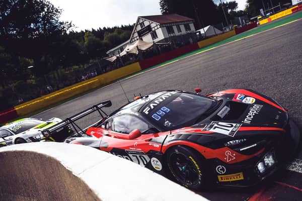 The Inception car on the track at Spa. Picture: Optimum Motorsport, photo by Xynamic.